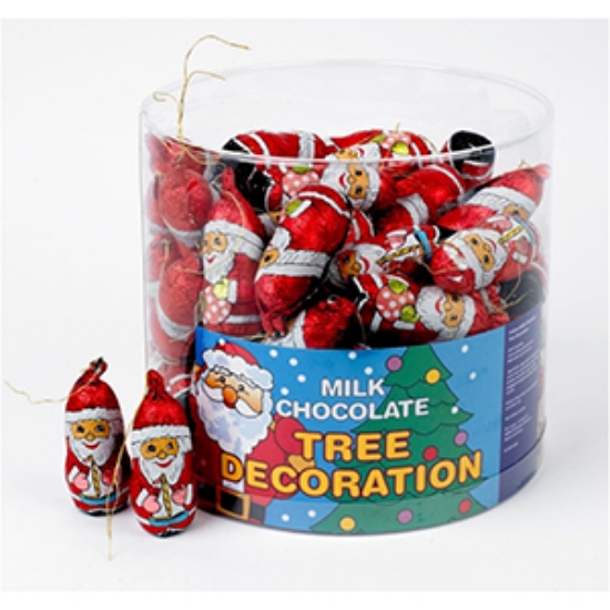 Picture of Christmas Tree Decoration Santa Choc 40c x80